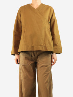 Khaki cotton wrap jacket - size UK 12 Coats & Jackets Studio Nicholson 
