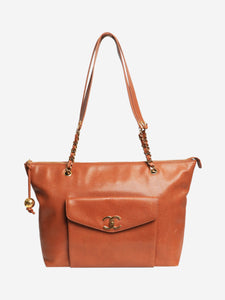 Chanel Tan vintage 1991 caviar Envelope tote bag