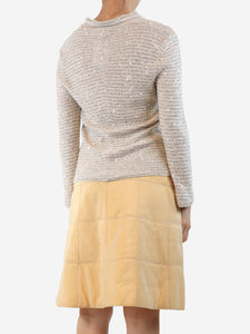 Amina Rubinacci Neutral sequin cardigan - size UK 8