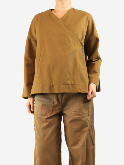 Khaki cotton wrap jacket - size UK 12 Coats & Jackets Studio Nicholson 