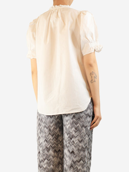 White cotton blouse - size M alternate image