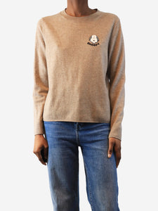 Chinti & Parker Taupe Snoopy badge sweater - size XS