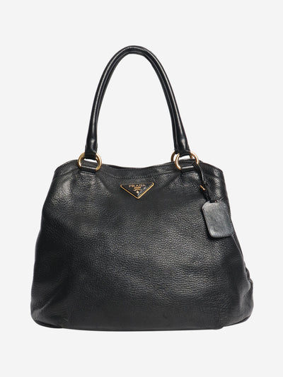 Black leather bucket bag Top Handle Bags Prada 