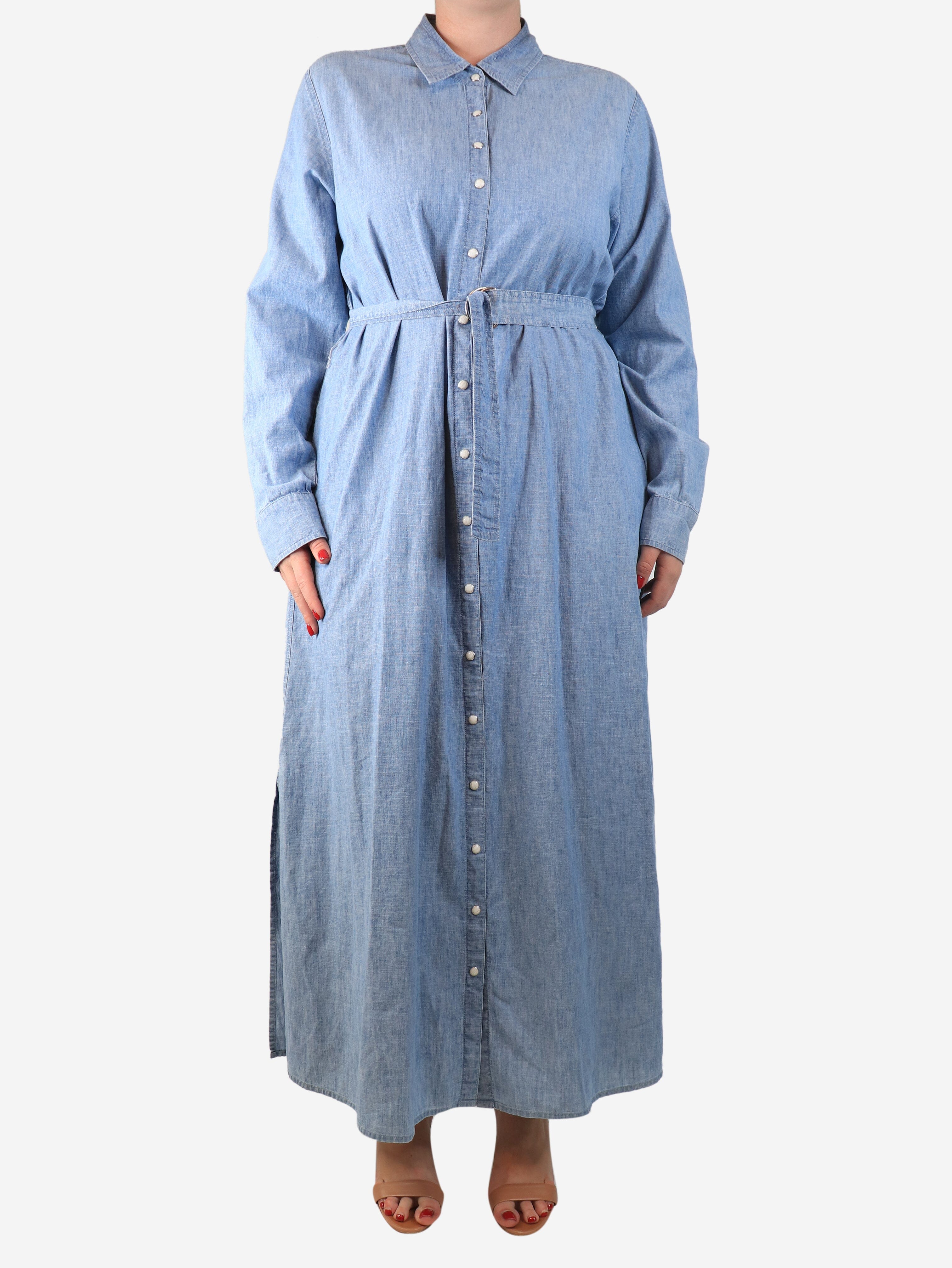 Blue Bowen denim shirt dress - size L Dresses Xirena 