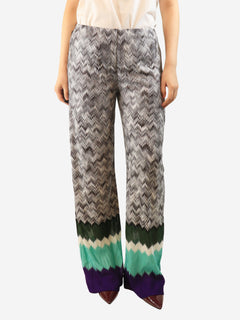Grey zig-zag trousers - size UK 12 Trousers Missoni 