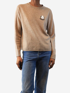 Chinti & Parker Taupe Snoopy badge sweater - size XS