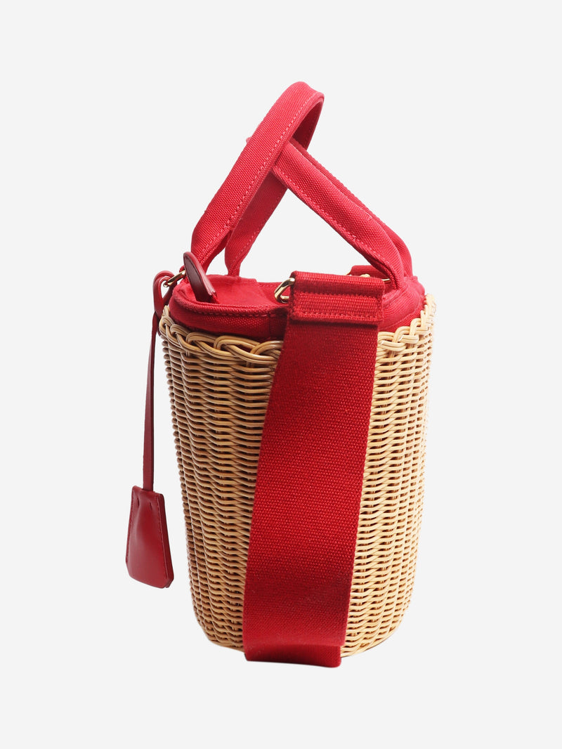 Neutral raffia basket bag Tote Bags Prada 