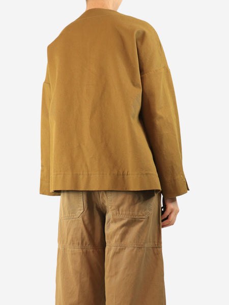 Khaki cotton wrap jacket - size UK 12 alternate image