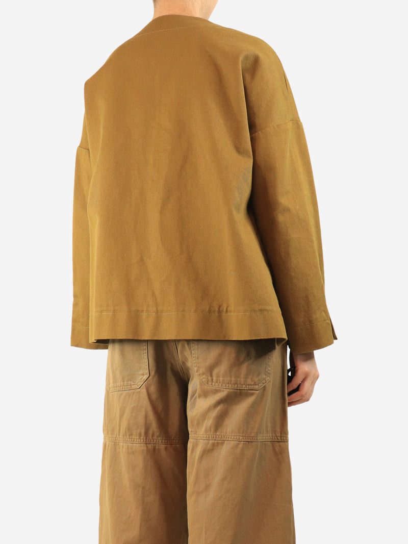 Khaki cotton wrap jacket - size UK 12 Coats & Jackets Studio Nicholson 