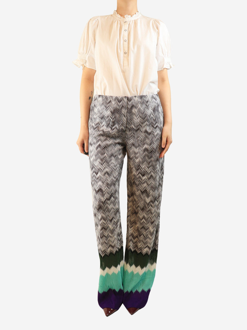 Grey zig-zag trousers - size UK 12 Trousers Missoni 