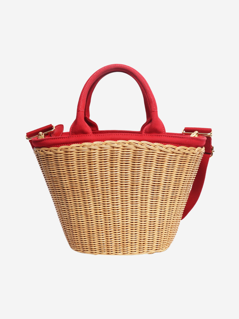 Neutral raffia basket bag Tote Bags Prada 