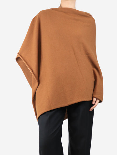 Tan cashmere poncho - One size Knitwear Crimson 