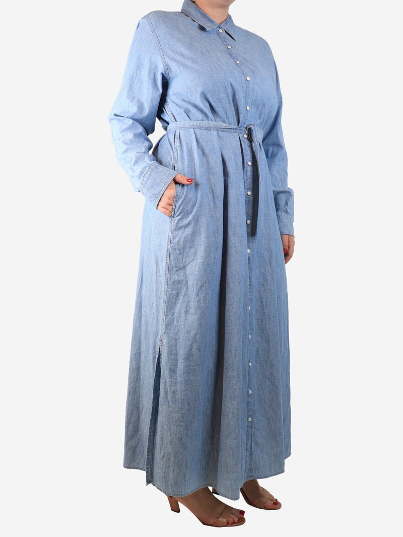 Blue Bowen denim shirt dress - size L Dresses Xirena 