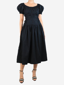 Ulla Johnson Black Golda cutout midi dress - size UK 10