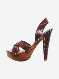 Miu Miu Brown clog platform sandals - size EU 36