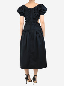 Ulla Johnson Black Golda cutout midi dress - size UK 10