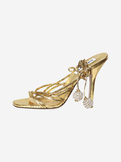 Gold metallic strappy sandal heels - size EU 36 Heels The Attico 