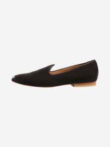 Le Monde Beryl Taupe velvet flat shoes