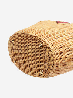 Neutral raffia basket bag Tote Bags Prada 