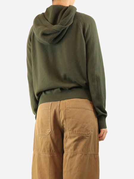 Green zip-up cashmere jacket - size UK 12 alternate image