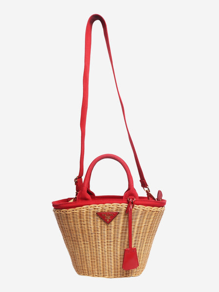 Neutral raffia basket bag alternate image