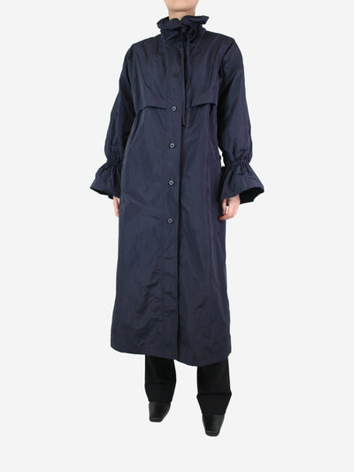 Blue high-neck long raincoat - size UK 10 Coats & Jackets Max Mara 