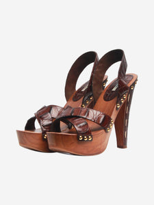 Miu Miu Brown clog platform sandals - size EU 36