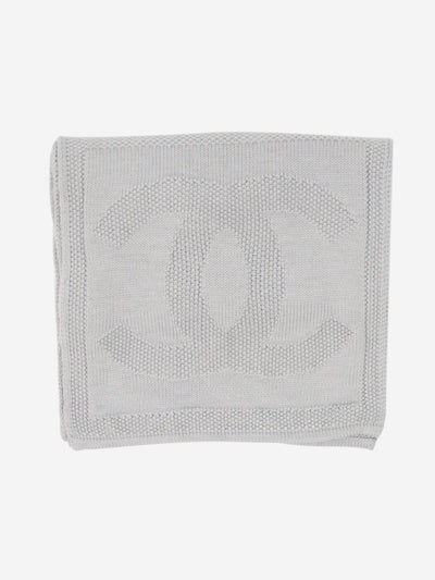 Grey vintage CC logo wool scarf Scarves Chanel 