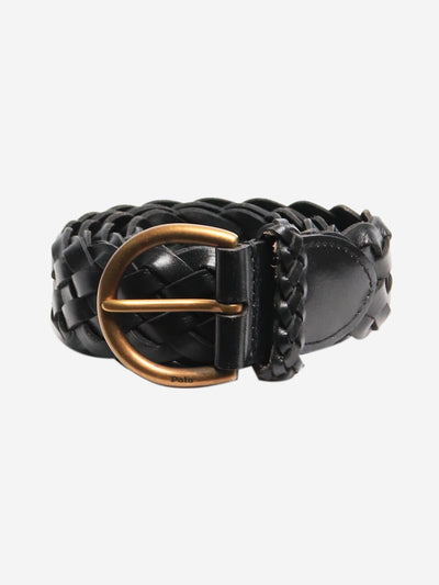Black braided calfskin belt Belts Polo Ralph Lauren 