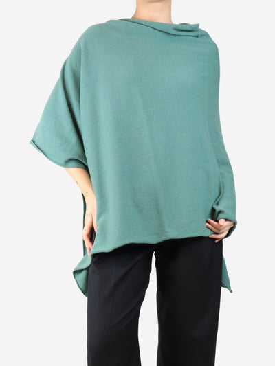 Green cashmere poncho - One size Knitwear Crimson 