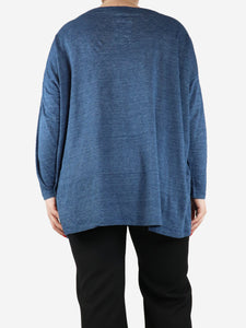 Eskandar Blue boat-neck top - size One Size