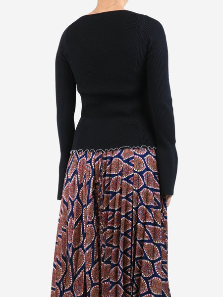 Black ribbed top - size S alternate image