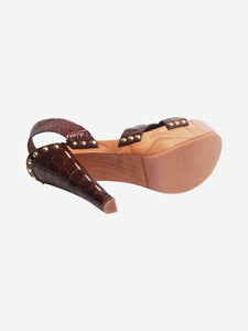 Miu Miu Brown clog platform sandals - size EU 36