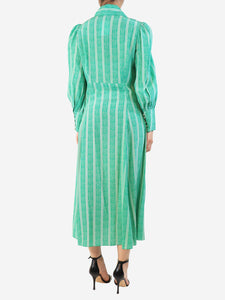 Beulah Green silk printed midi dress - size UK 10