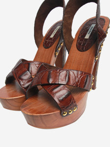 Miu Miu Brown clog platform sandals - size EU 36