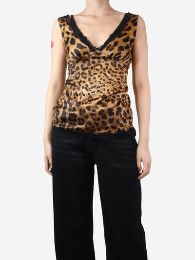 Leopard print sleeveless leopard print cami top - size S Tops Dolce & Gabbana 