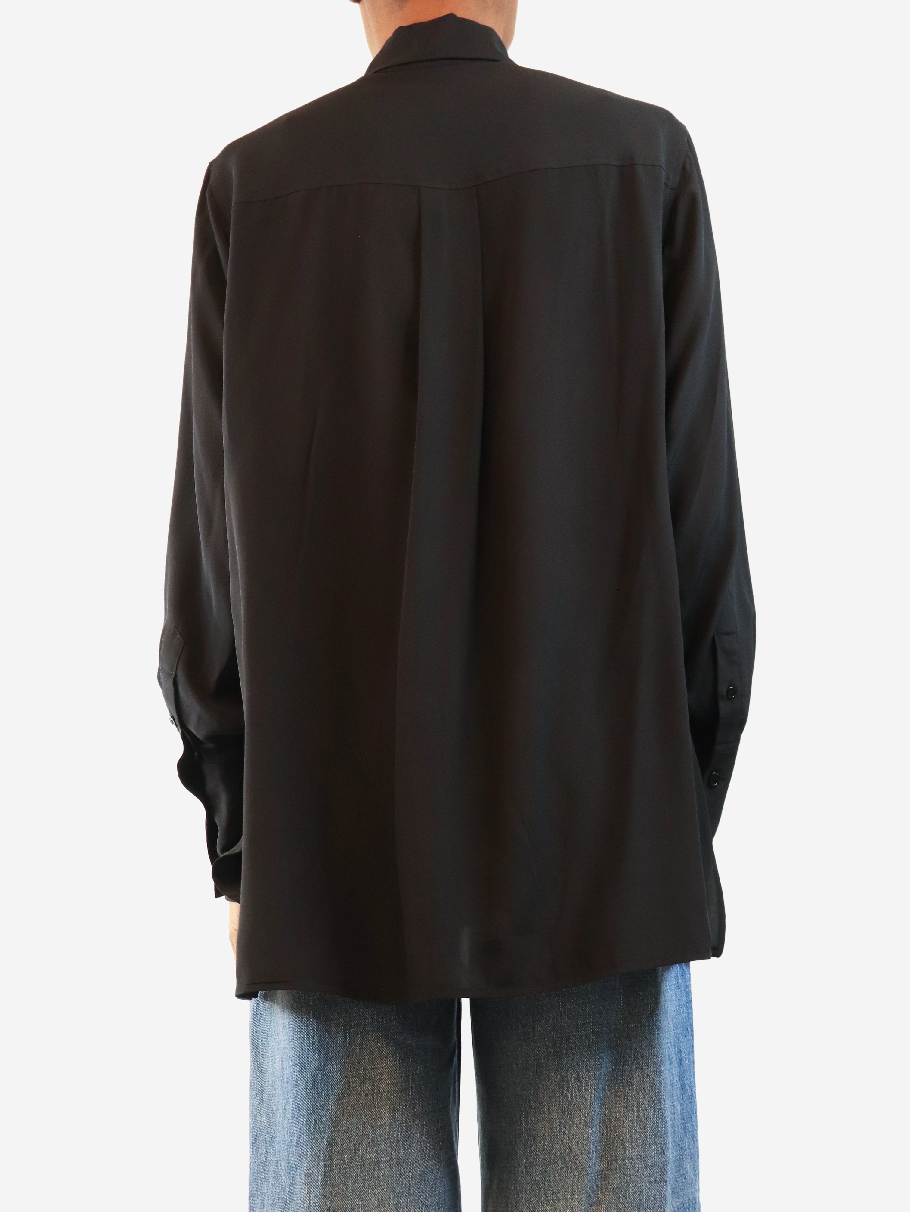 Black contrast-panel shirt - size UK 6