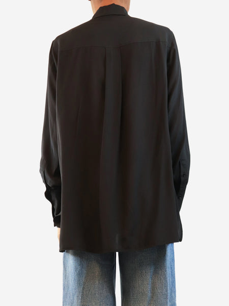 Black contrast-panel shirt - size UK 6 alternate image