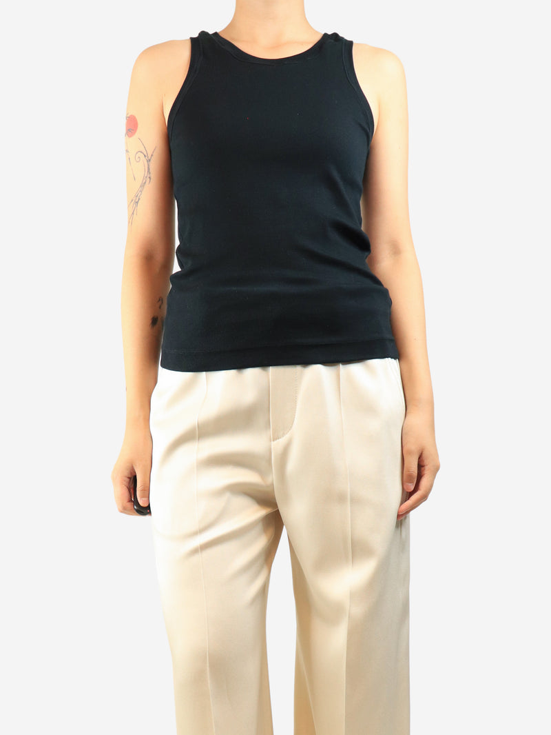 Black ribbed tank top - size L