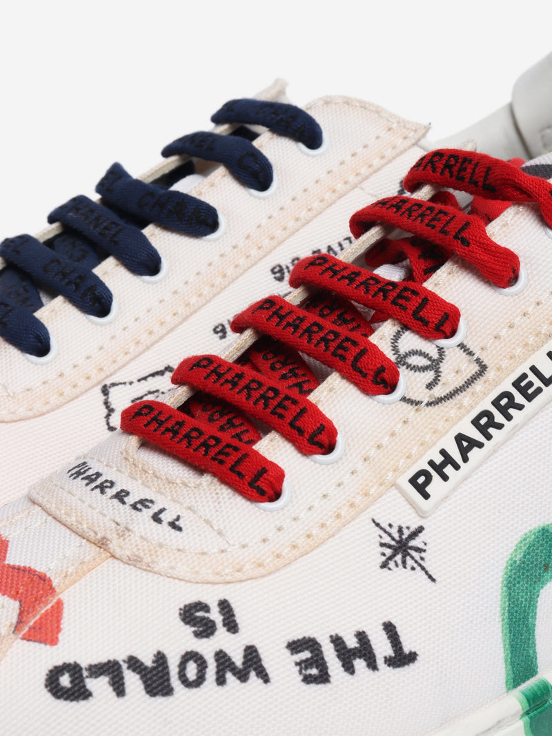White Pharrell Williams canvas sneakers - size UK 7 Shoes Chanel 