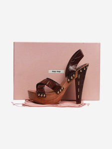 Miu Miu Brown clog platform sandals - size EU 36