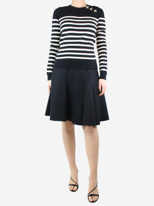 Louis Vuitton Black flared wool skirt - size UK 10