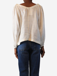 Eudon Choi Cream linen flowy top - size UK 6