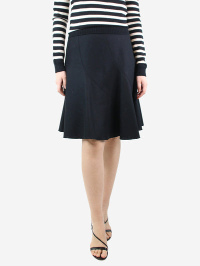 Black flared wool skirt - size UK 10