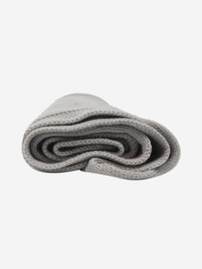 Chanel Grey vintage CC logo wool scarf