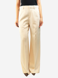 Cream satin trousers - size UK 10