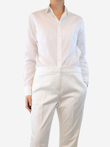 White long-sleeved shirt - size UK 8 alternate image