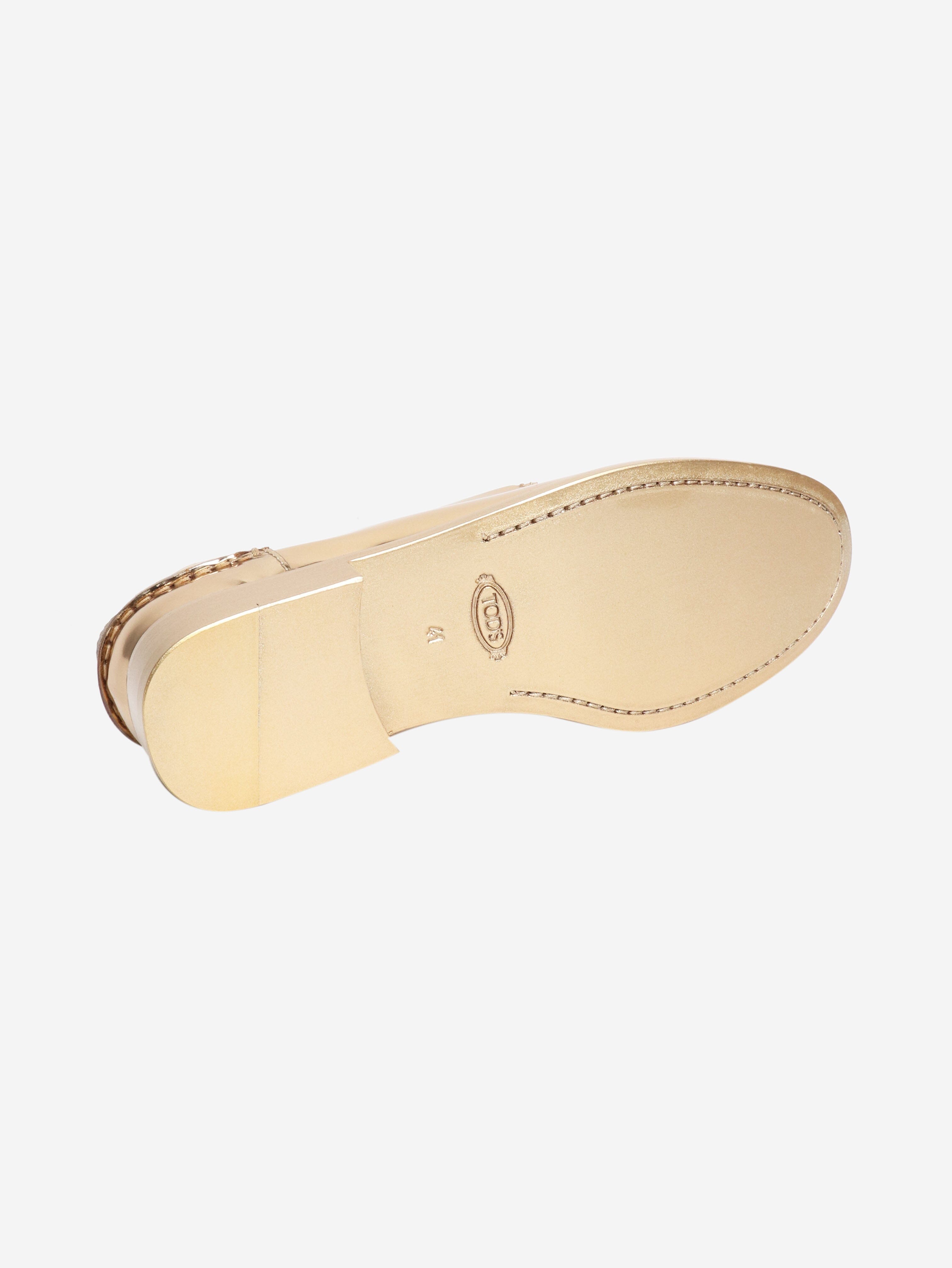 Gold patent loafers - size EU 41 Flat Shoes Tod's 