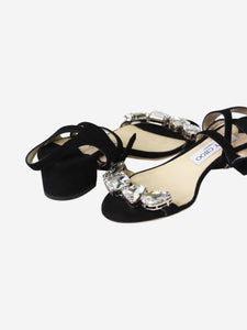 Jimmy Choo Black rhinestone block-heel sandals - size EU 37
