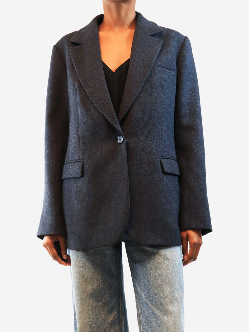 Navy Herringbone blazer - size XS